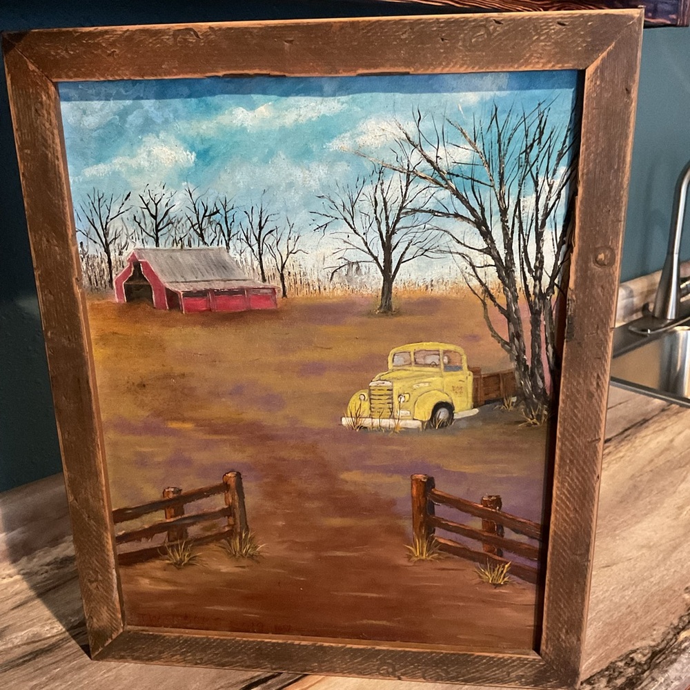 LJW Brooks Painting 18 X 22” Country Scene.  See Description.